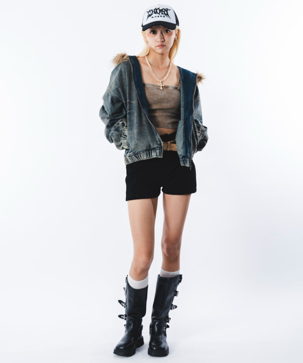 デニム淡加工 モデル：172cm M着用