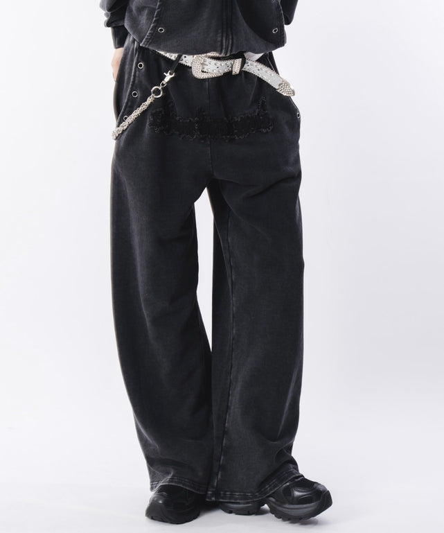 ブリーチハトメスウェットパンツ/ブラックソノタ モデル：172cm L着用