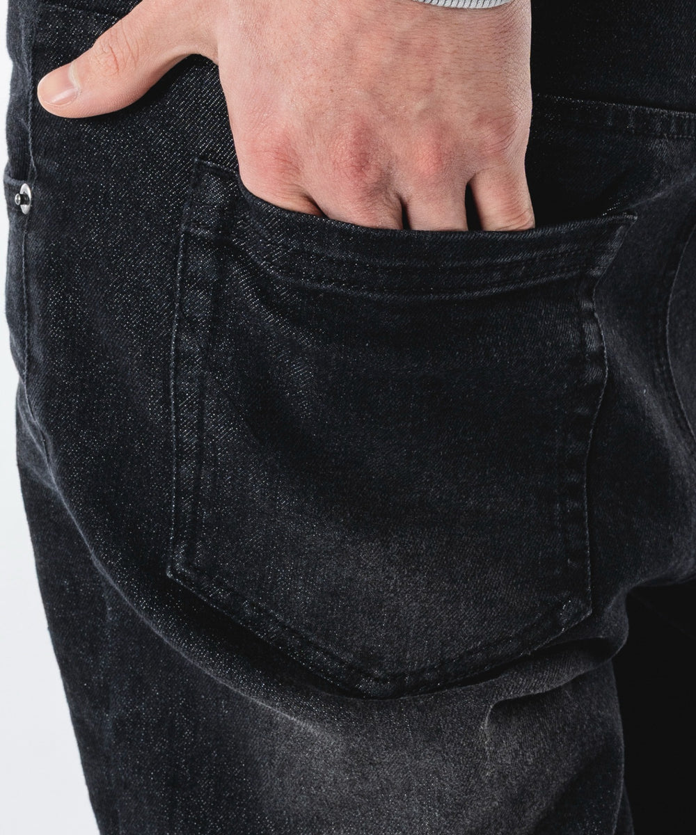 シャーリングフレアデニムスキニーパンツ