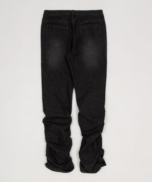 シャーリングフレアデニムスキニーパンツ