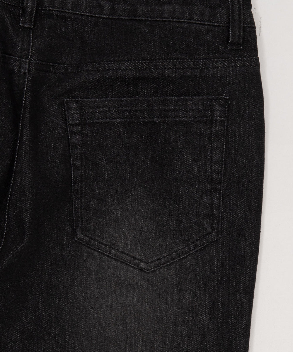 シャーリングフレアデニムスキニーパンツ