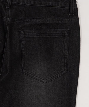 シャーリングフレアデニムスキニーパンツ