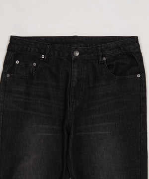 シャーリングフレアデニムスキニーパンツ