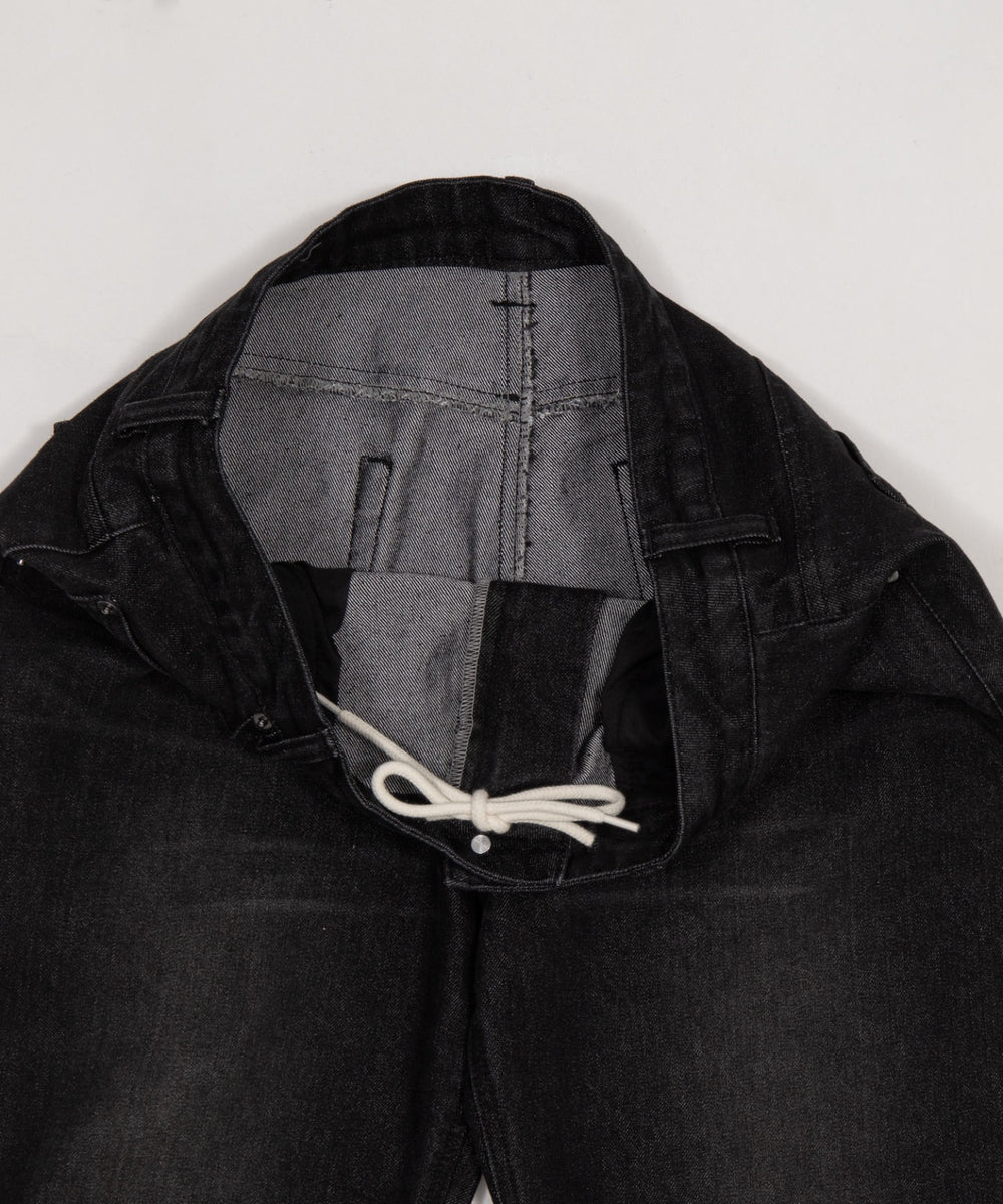 シャーリングフレアデニムスキニーパンツ