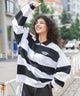 ホワイト系ボーダー モデル：166cm L着用