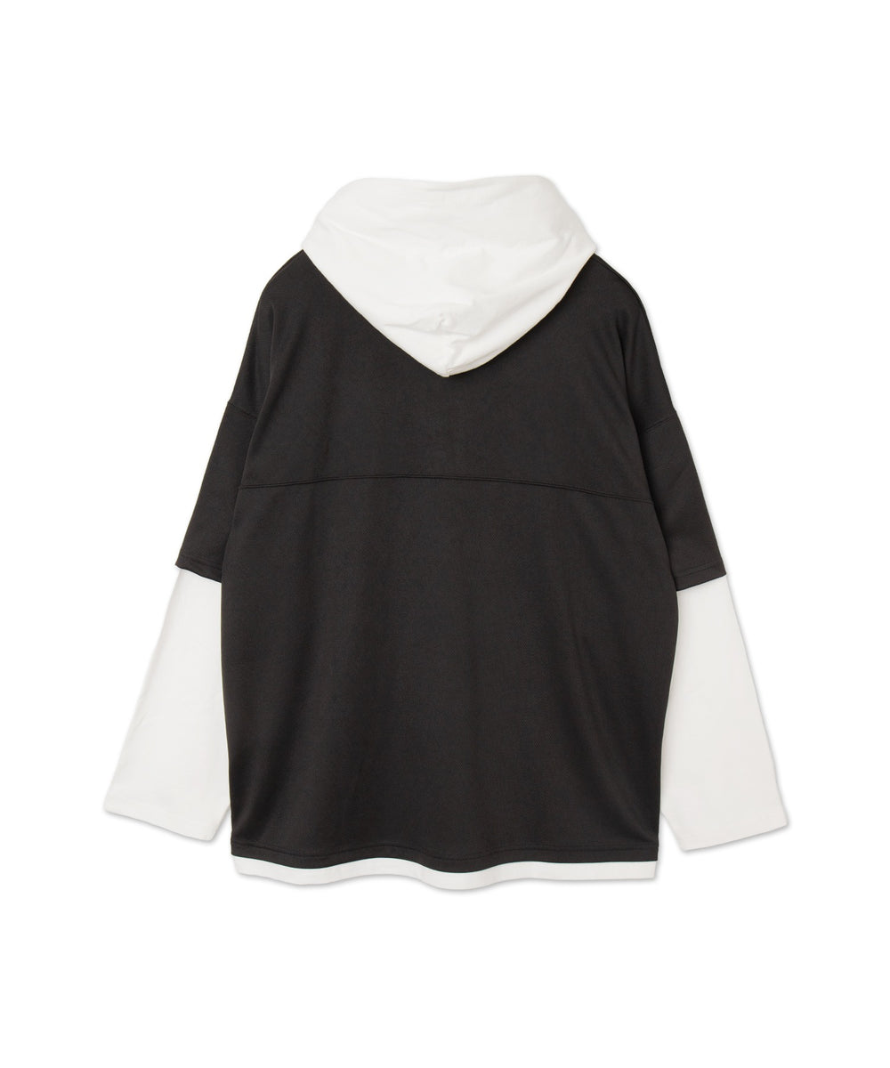 メッシュレイヤードTパーカー（LS）