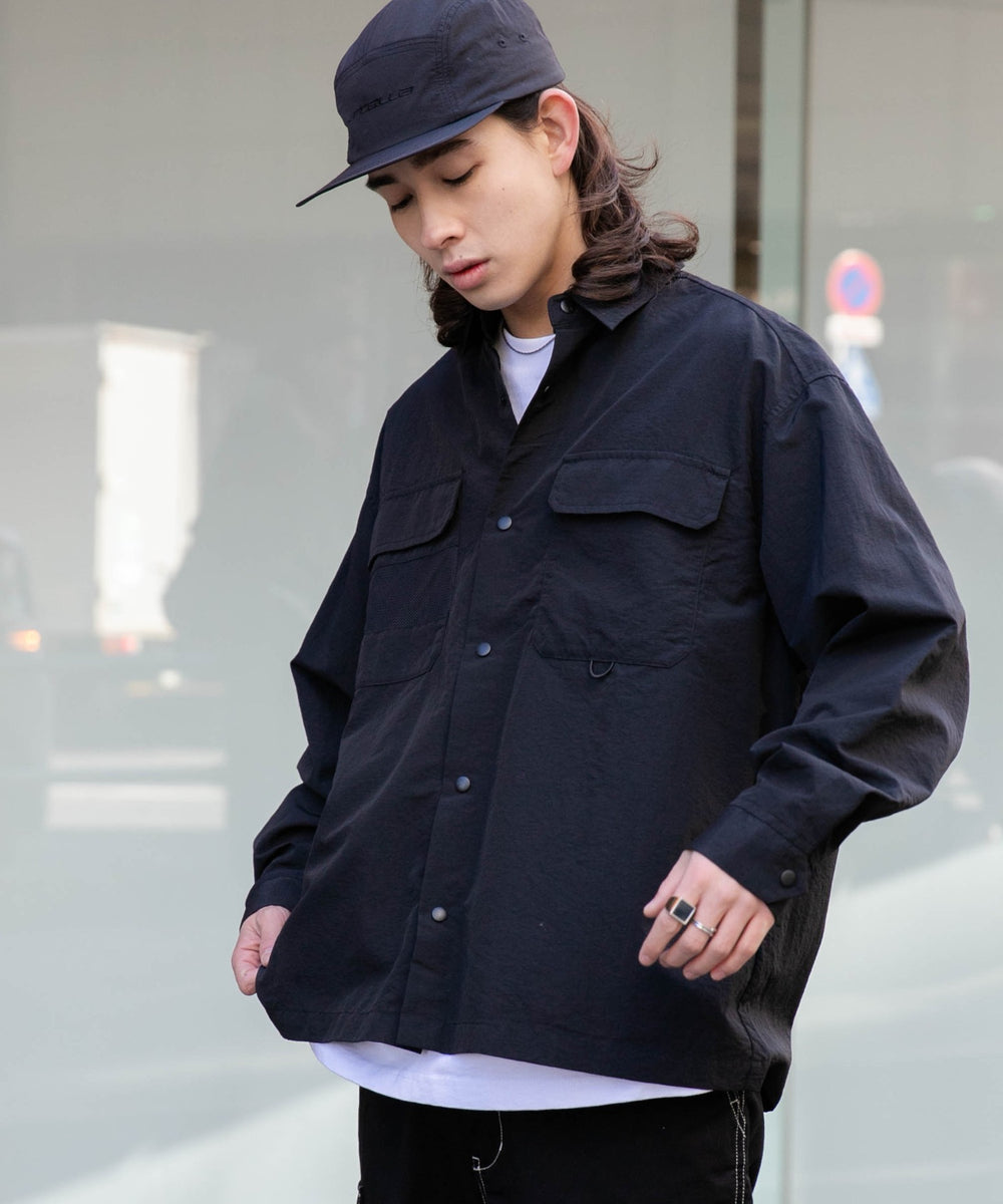 ナイロンメッシュポケットシャツ