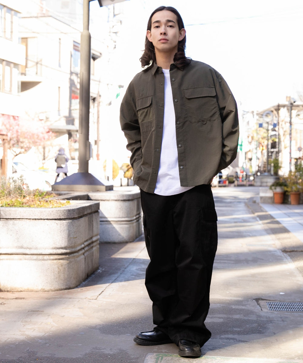 ナイロンメッシュポケットシャツ