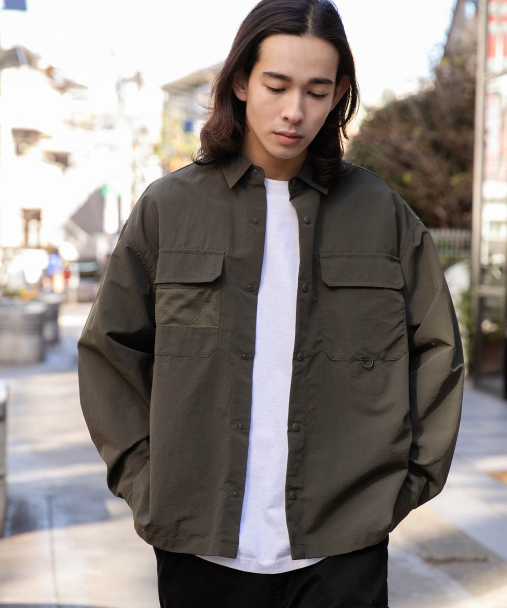 ナイロンメッシュポケットシャツ