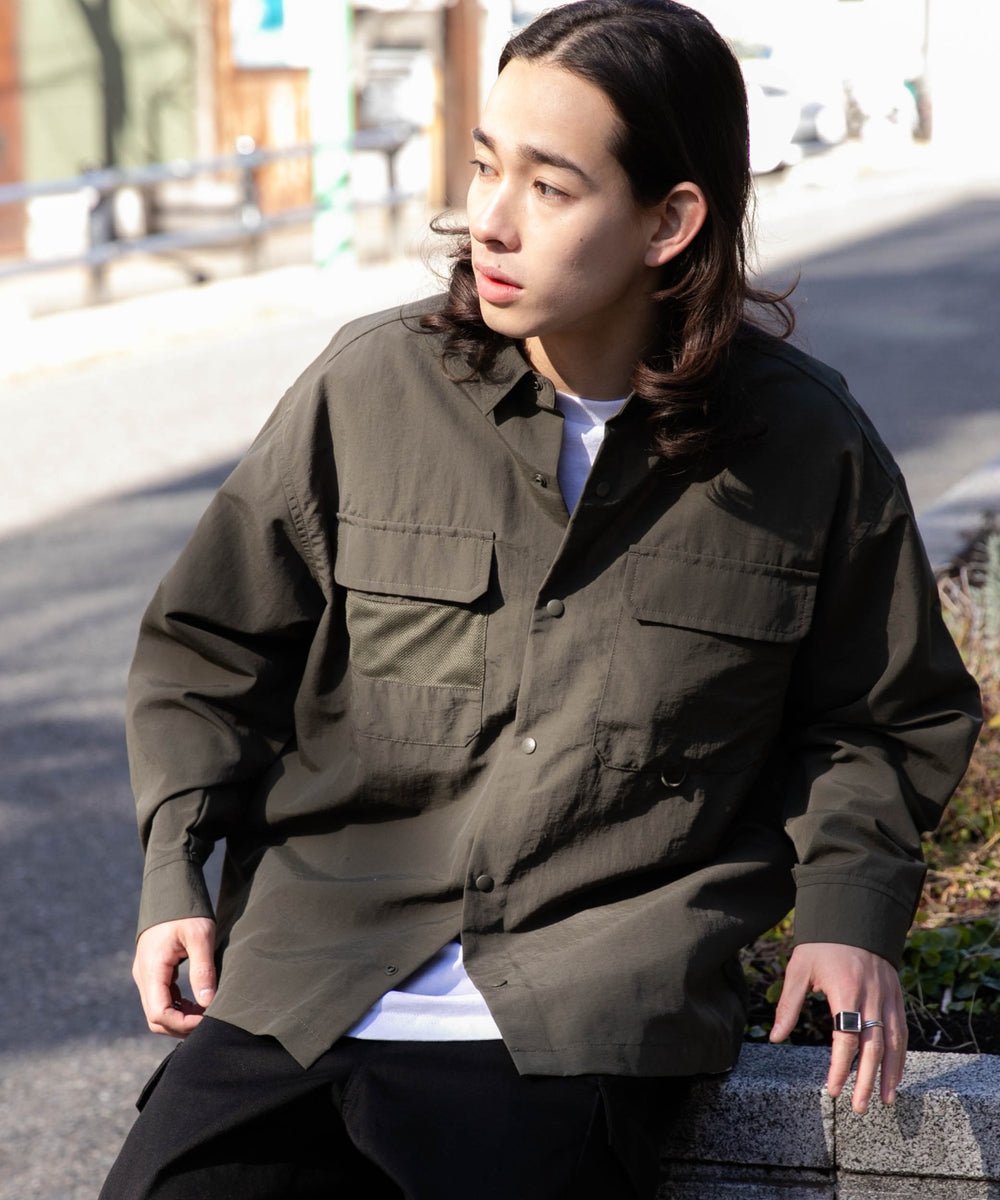 ナイロンメッシュポケットシャツ