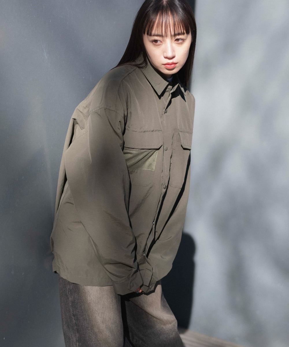ナイロンメッシュポケットシャツ