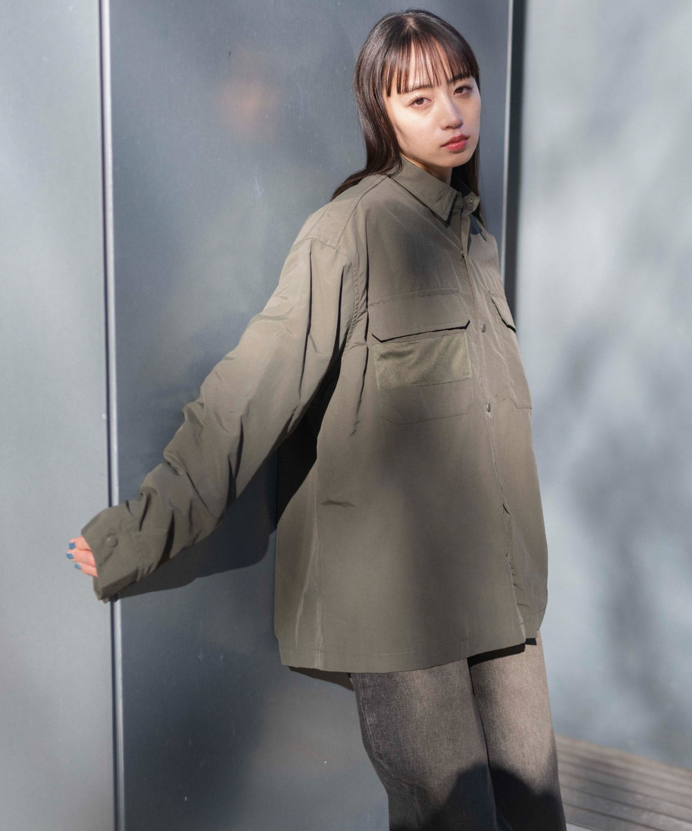 ナイロンメッシュポケットシャツ