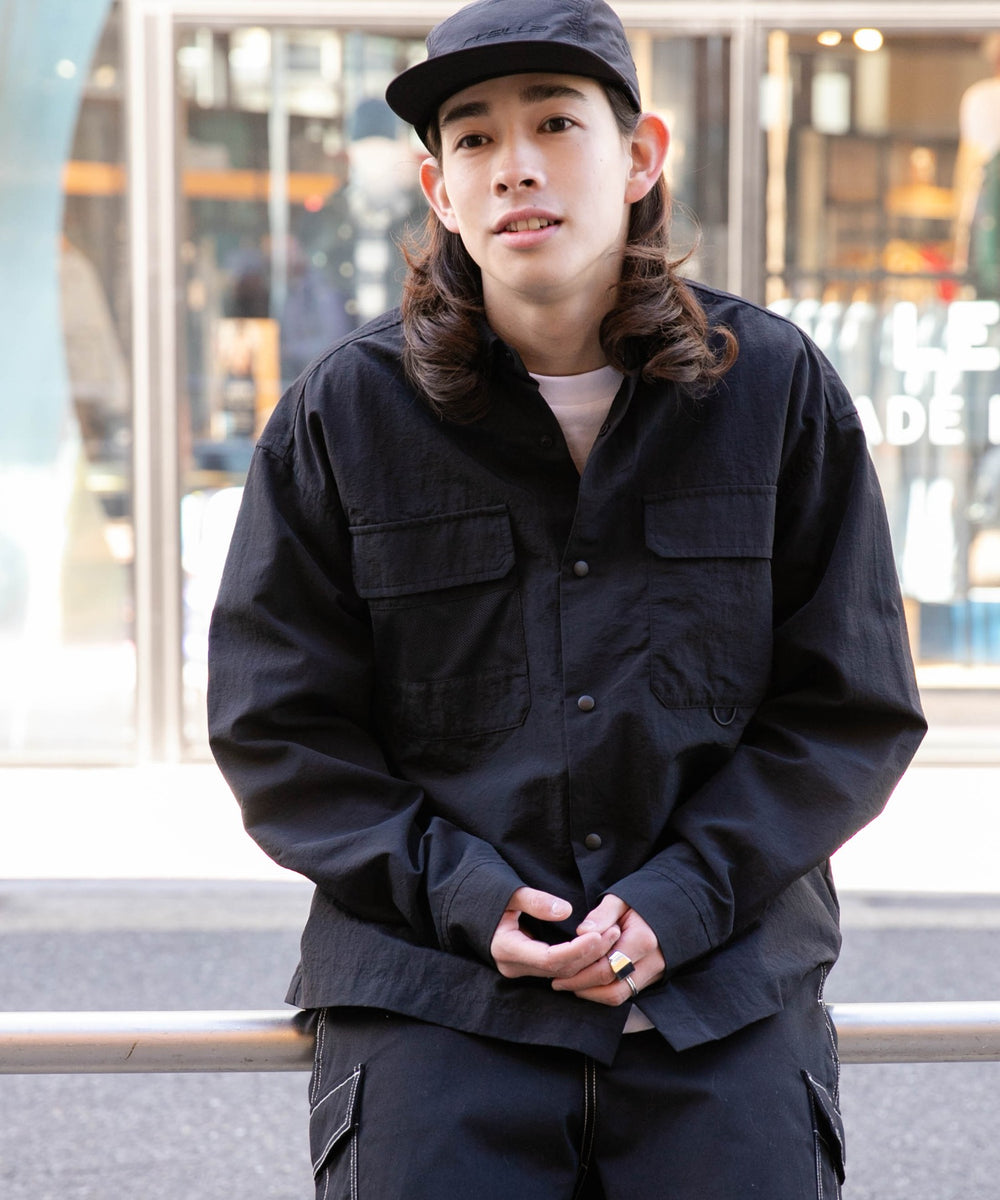 ナイロンメッシュポケットシャツ
