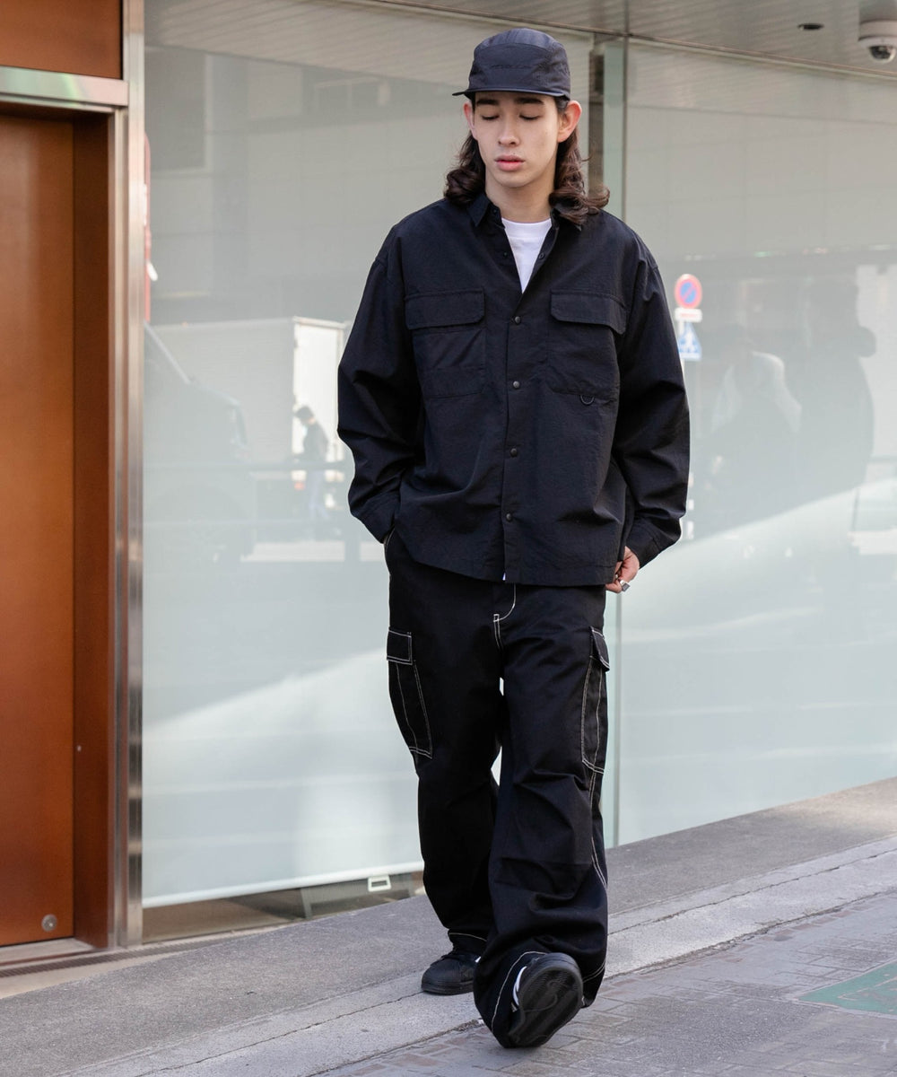 ナイロンメッシュポケットシャツ