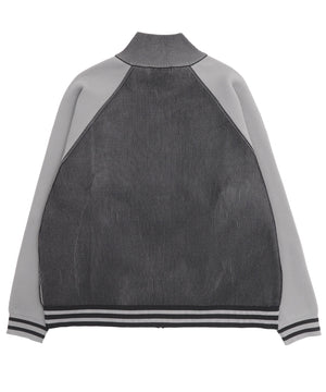 ラグラングラフィックニットブルゾン