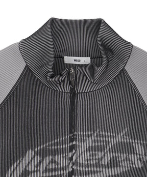 ラグラングラフィックニットブルゾン