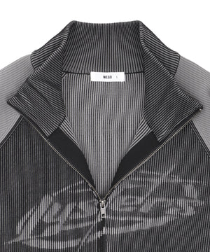 ラグラングラフィックニットブルゾン