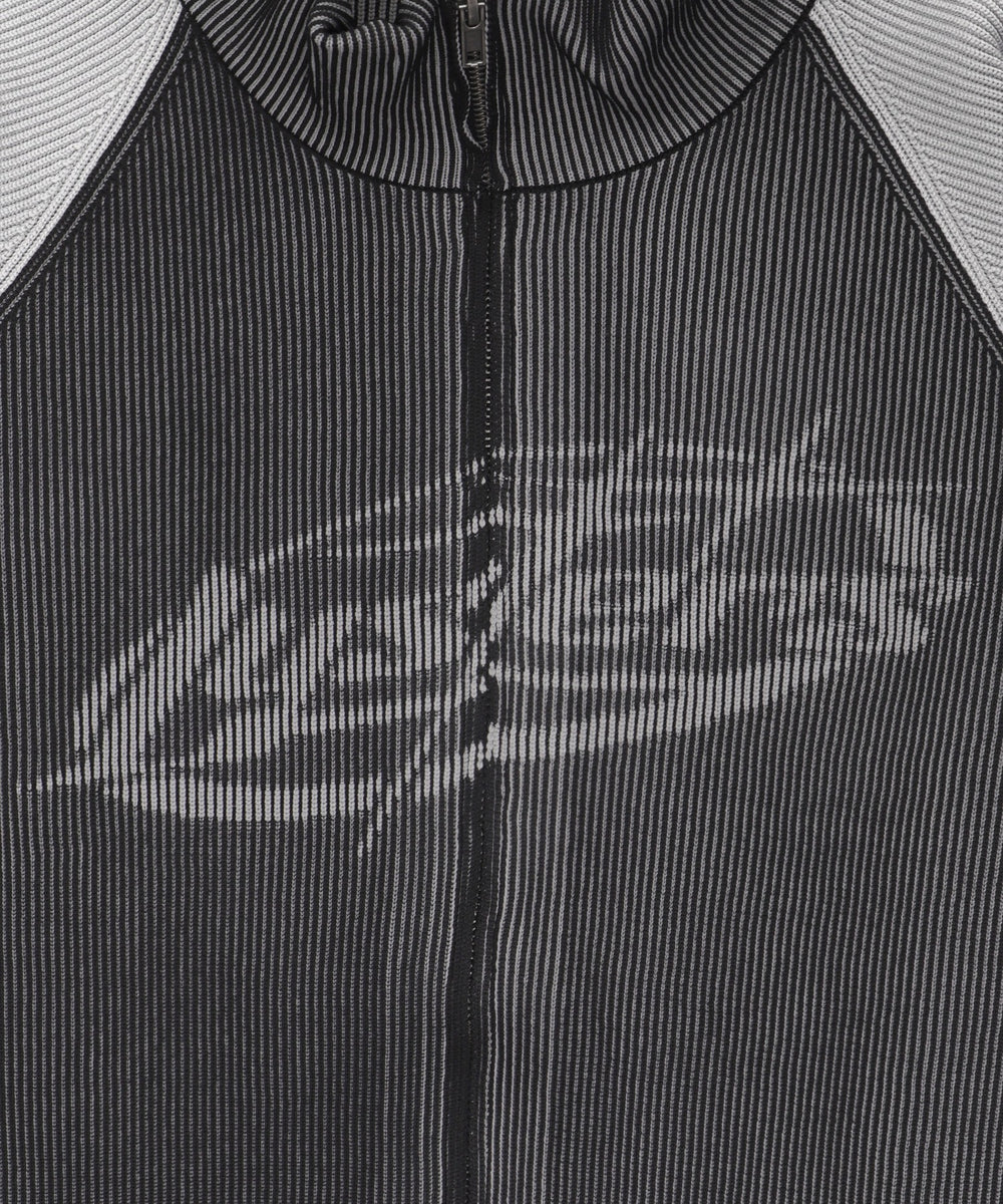 ラグラングラフィックニットブルゾン