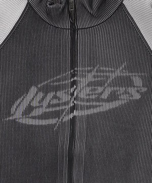 ラグラングラフィックニットブルゾン