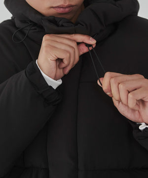 カラーブロックパディングフードブルゾン