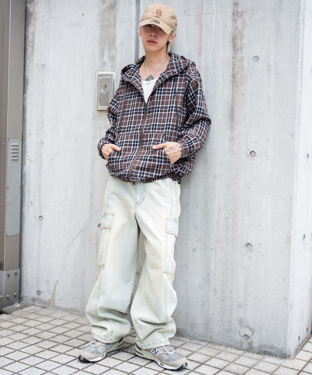 ブラウンチェック1 モデル：175cm L着用