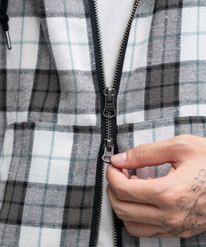 チェックグラフィックZIPパーカー（LS）