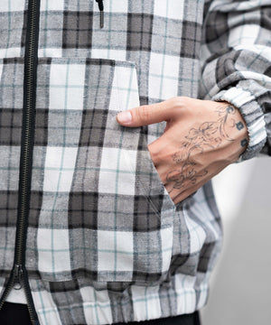 チェックグラフィックZIPパーカー（LS）