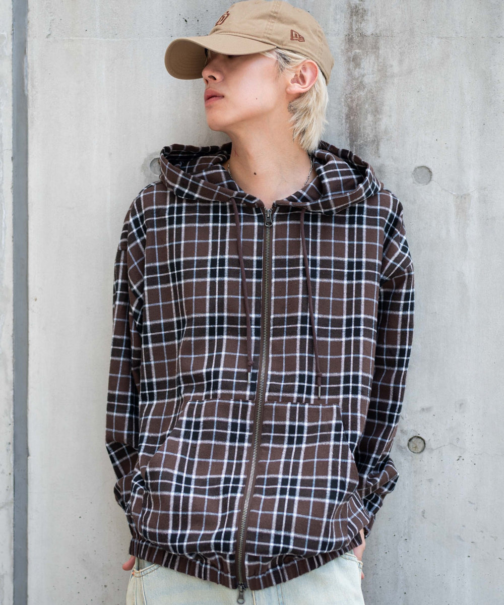 ブラウンチェック1 モデル：175cm L着用