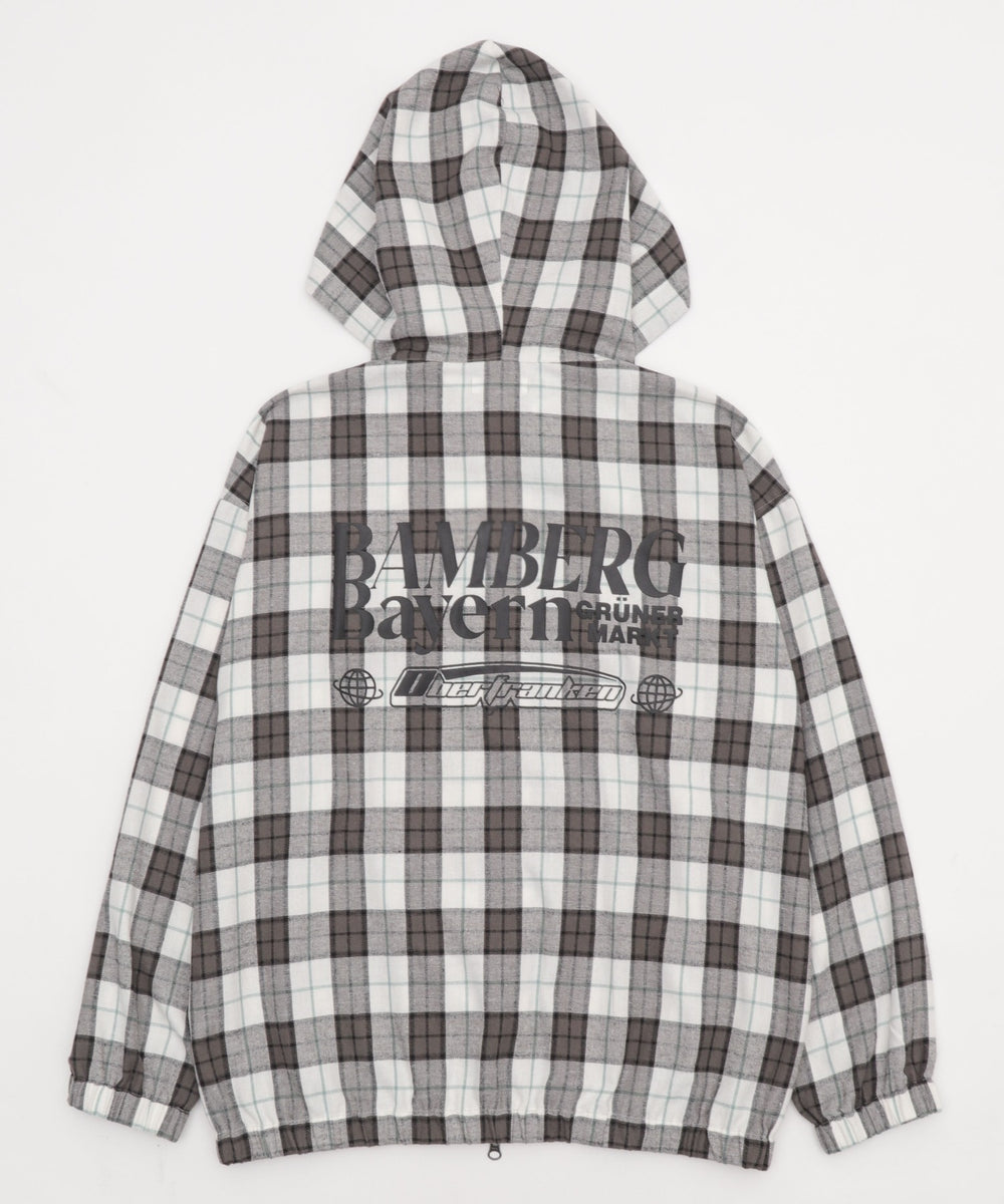 チェックグラフィックZIPパーカー（LS）