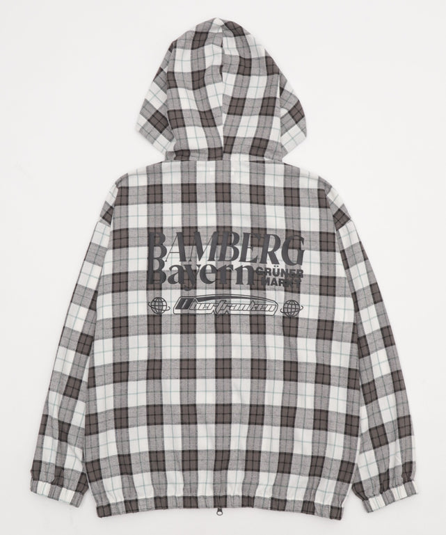 チェックグラフィックZIPパーカー（LS）