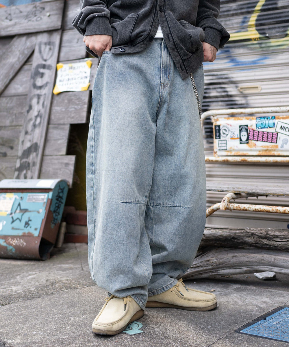 デニム淡加工 モデル：175cm L着用