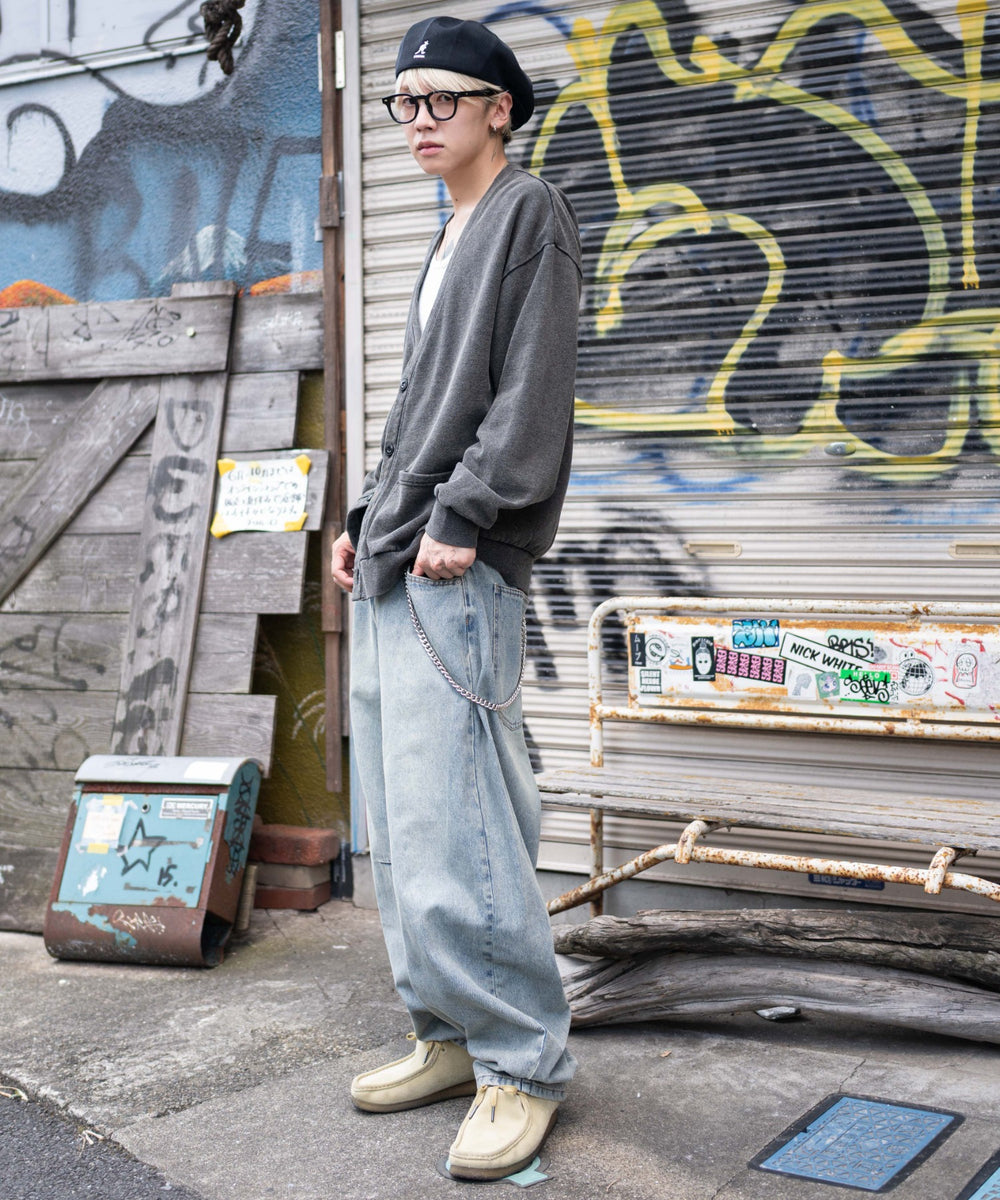 デニム淡加工 モデル：175cm L着用