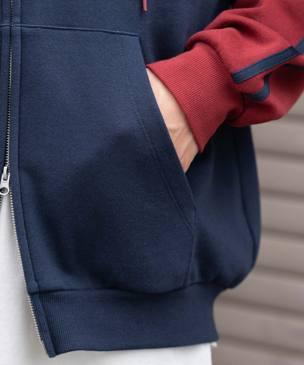 ラインラグランZIPパーカー