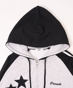 ラインラグランZIPパーカー