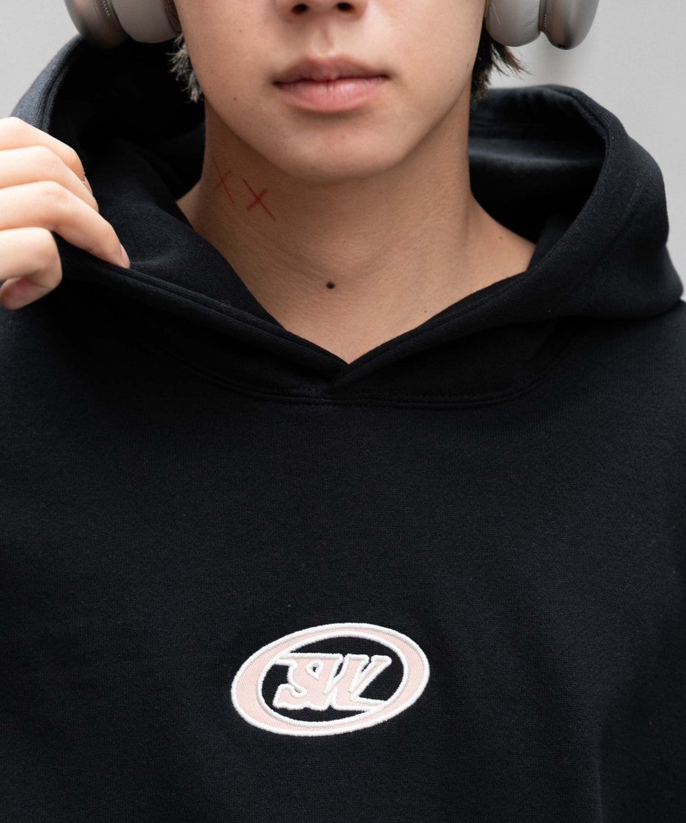 バルーンクロップドグラフィックプルパーカー