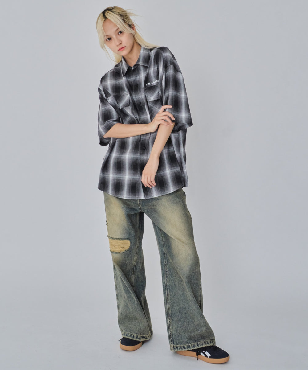 ブラックチェック モデル：172cm M着用