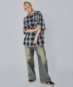 ブラックチェック モデル：172cm M着用