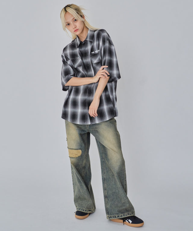 ブラックチェック モデル：172cm M着用