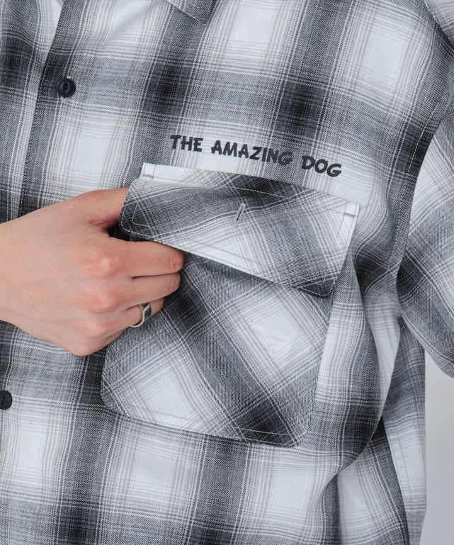 イラストオンブレチェックシャツ（SS）