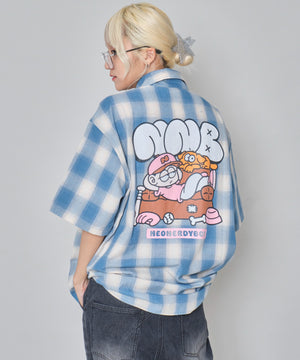 ブルーチェック１ モデル：172cm M着用