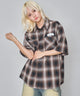 ブラウンチェック１ モデル：172cm M着用