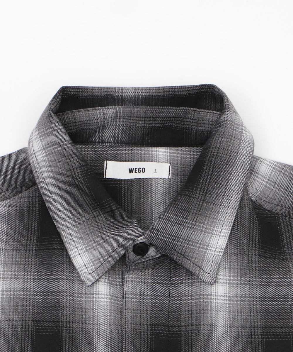 イラストオンブレチェックシャツ（SS）