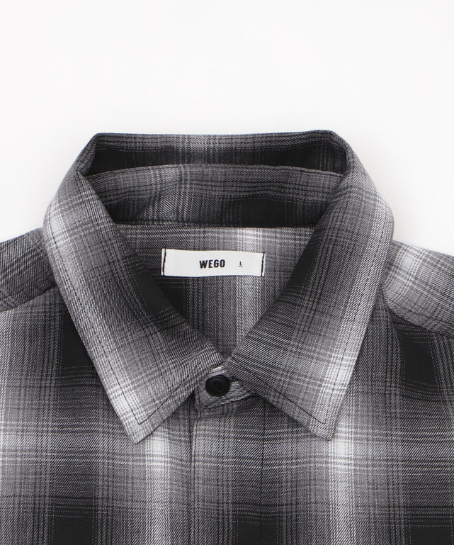 イラストオンブレチェックシャツ（SS）