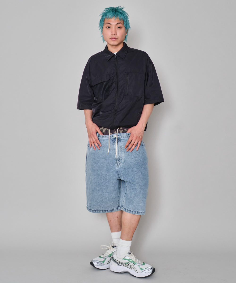 デニム淡加工　モデル：178㎝　L着用