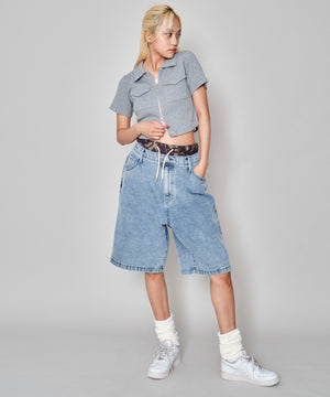 デニム淡加工　モデル：172㎝　L着用