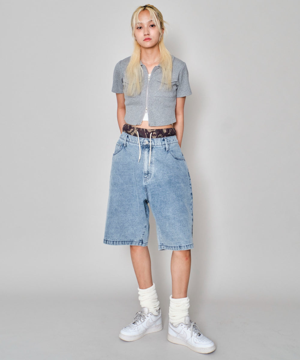 デニム淡加工　モデル：172㎝　L着用