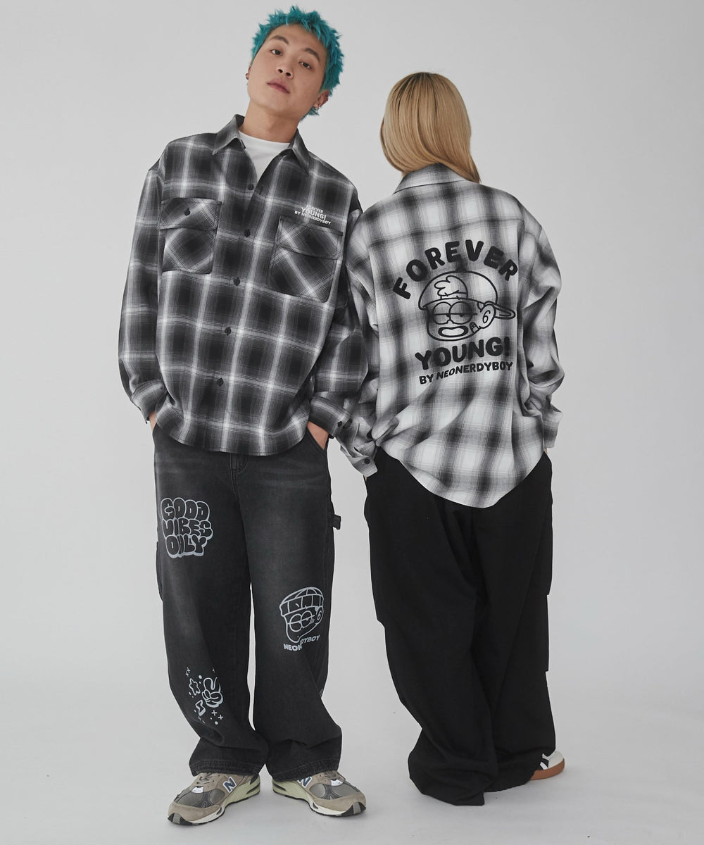 グラフィックオンブレチェックシャツ（LS）