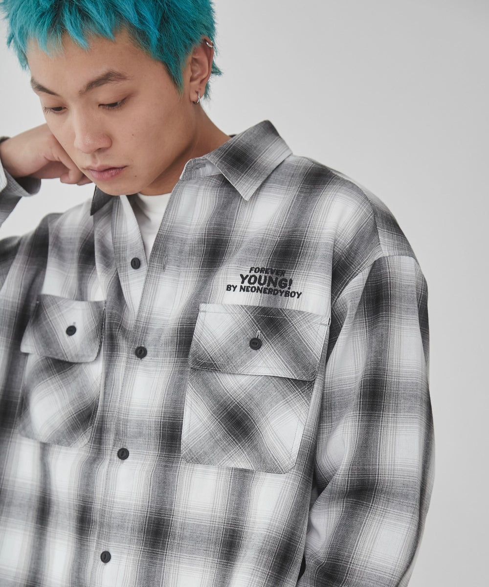 グラフィックオンブレチェックシャツ（LS）