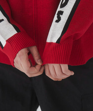 レーシンググラフィックニットブルゾン