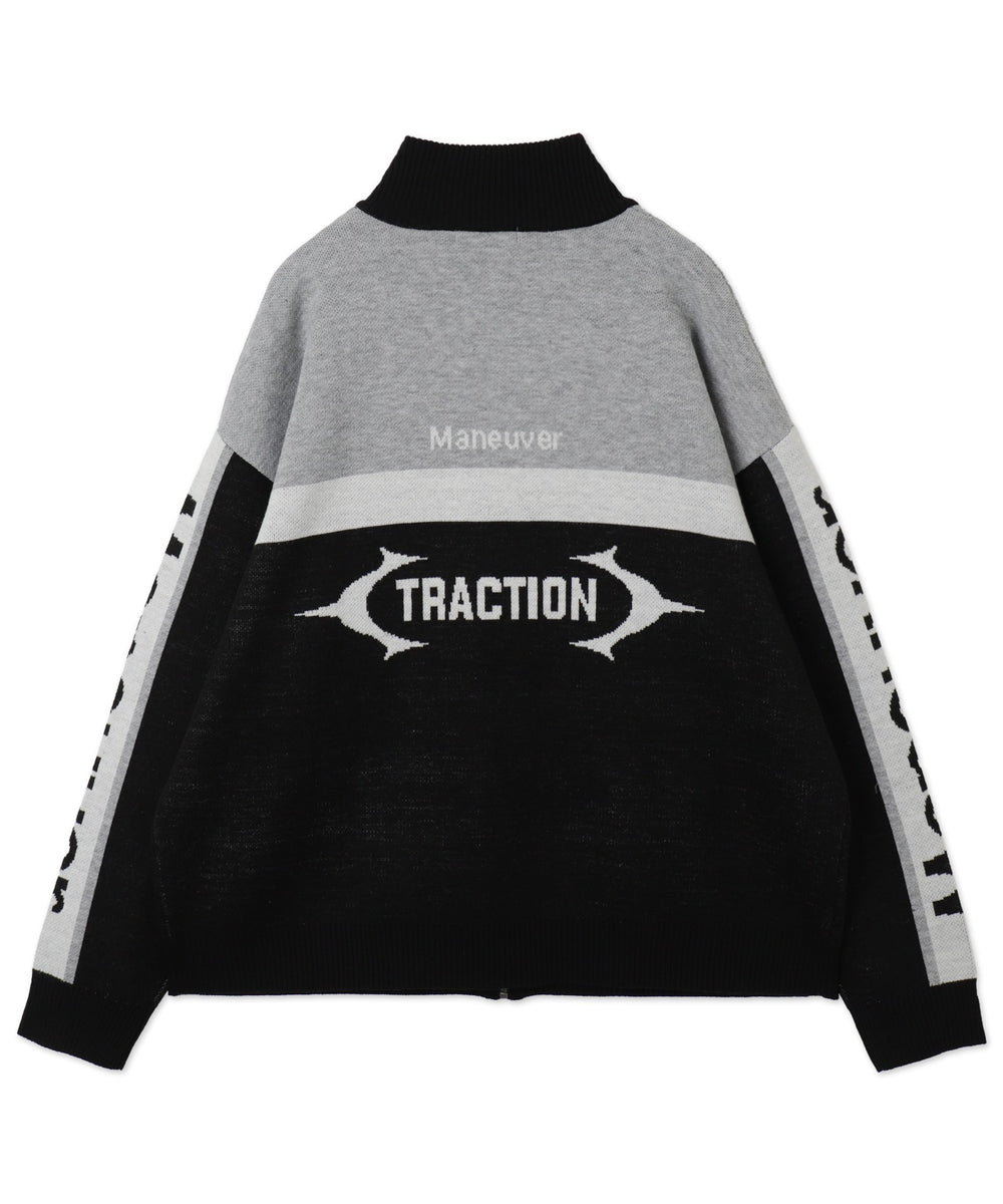 レーシンググラフィックニットブルゾン